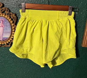 Lululemon Yellow Short Low Rise Hotty Hot 4” Size 2 thumbnail 1