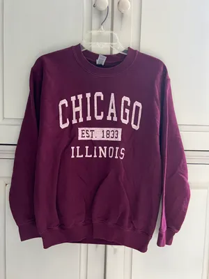 Gildan Maroon Chicago Sweatshirt thumbnail 1