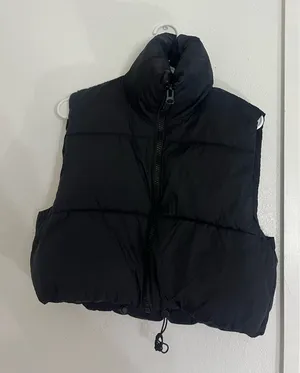 Puffer Vest Shein Cropped Black Jacket thumbnail 1