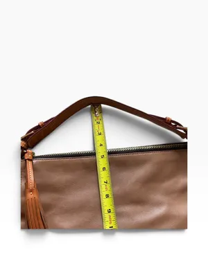 Dooney & Bourke smooth leather large hobo handbag mustard brown leather large thumbnail 9