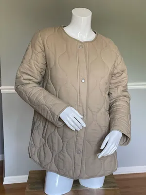 Lucky Brand quilted beige jacket size S thumbnail 1