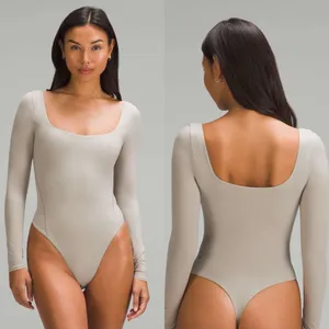 LULULEMON Wundermost Ultra-Soft Nulu Square-Neck Long-Sleeve Bodysuit Size M thumbnail 4