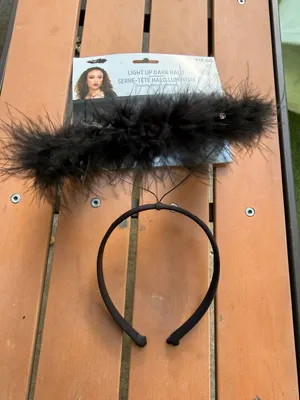 Light Up Dark Halo Black Feather Headband thumbnail 4