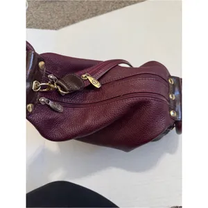 Valentina Italian Leather Burgundy Asymmetrical Crossbody Handbag Bag Purse Hobo thumbnail 8