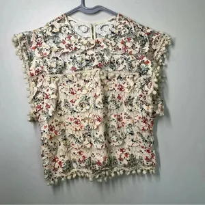 Revolve‎ Tularosa Kennedy Top in Rainbow Lace Blouse Size Small Cream/Mul… thumbnail 6