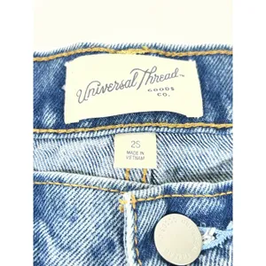 Universal Thread Mid‎ Rise 90s Baggy Patchwork Denim Jeans Women 2S Button Fly thumbnail 4