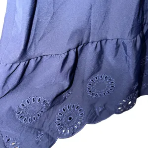 Modern Works Women's Dress Navy Coastal‎ Preppy Puff Sleeve Eyelet Plus Size 1X thumbnail 4