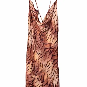 Pull&Bear Brown & Cream Animal-Print Satin Cowl Mini Dress thumbnail 3