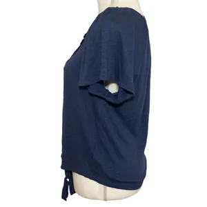 Aeropostale Blue Y2K Summer Top Off the Shoulder Front Knot NWOT thumbnail 3