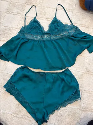 Victoria's Secret Turquoise lingerie pj set thumbnail 1