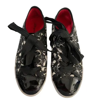 Brighton "Sketch" Cream & Black Floral Flat‎ Fashion Sneakers Shoes size 7.5 thumbnail 1