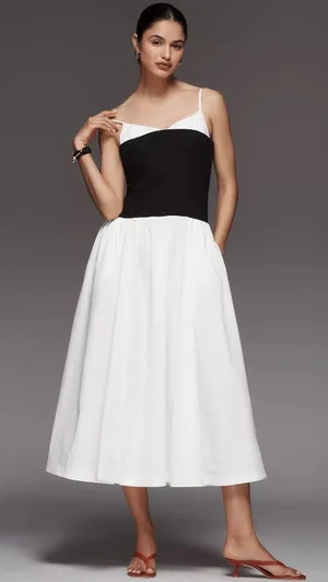 NWT Anthropologie Twofer Peekaboo Midi Dress. Size Small thumbnail 3