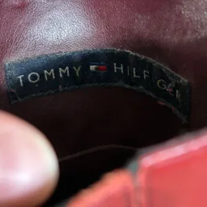 Tommy Hilfiger Vintage Y2K Red Leather Square Toe Block Heel Boots 8.5M Brazil thumbnail 11