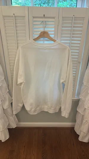 White crewneck with patch on it that speed out love Size M thumbnail 2