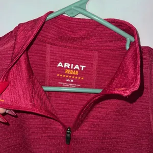 Ariat Rebar Evolution 1/2 Zip Top Womens M Pink Space Dye Long Sleeve Equestrian thumbnail 3