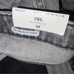 Zara The High Waist Short in Arctic Grey sz 10 NWT distressed thumbnail 4
