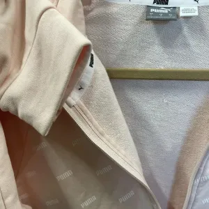 Puma Womens L Sweatshirt Peach‎ 1/2 Zip White Puma Pattern Pullover Athletic thumbnail 6