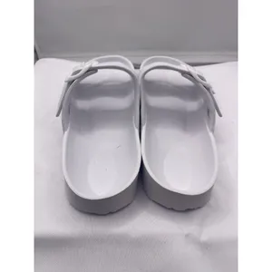 Unisex Lightweight Double Buckle Strap Slides,Open Toe Soft Sole White Size7-8‎ thumbnail 2