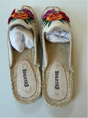 Soludos Flower Emboridered Espadrille Women Size 9 thumbnail 3