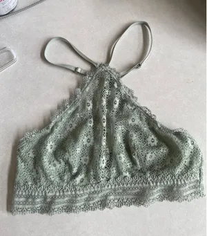 Women's Victoria's Secret Lace Halter Bralette XS Green thumbnail 1