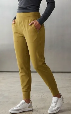Athleta Women's Green Yellow High-Waist Joggers Size M thumbnail 1