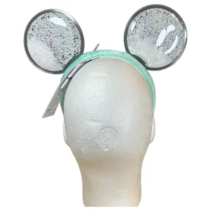 Disney Parks Japan Holiday Winter Snow Globe Minnie Mickey Headband Ears NEW thumbnail 2