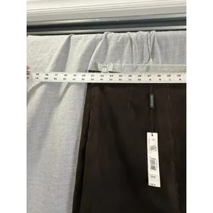NWT Elie Tahari Dark Brown Suede Pencil Skirt 10 Kim‎ Midi Leather Luxe Academia thumbnail 11