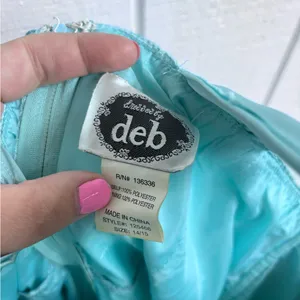 Deb Sequined Prom Dress Blue Size 14 thumbnail 4