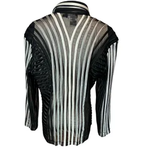 Damee Inc 2 PC Set Top and Overshirt Black Silver Sheer Mesh Art XL Space Punk thumbnail 9