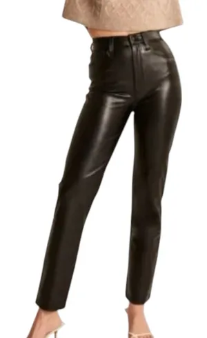 Abercrombie Curve Love Ankle Straight Ultra Hi-Rise Faux Leather Pants 28 thumbnail 1