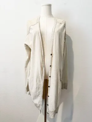 Free People Back To You Longline Duster Cardigan Embroidered Boho Crochet Casual thumbnail 3