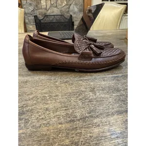 Cole‎ Haan Country Marcy Tassel Woven Brown Leather Loafers Women's Size 8.5 AA thumbnail 4