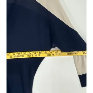 LAUREN RALPH LAUREN‎ Sweater Dress Med Blue Cream Colorblock Silk Quiet Luxury thumbnail 7