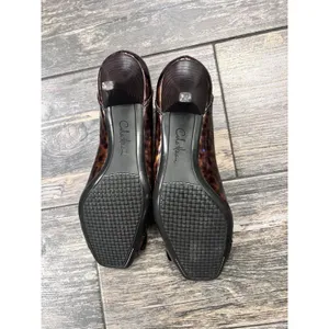 Cole Haan Womens Leopard Patent‎ Leather Square Toe Heel - Size 8B Flaws thumbnail 7