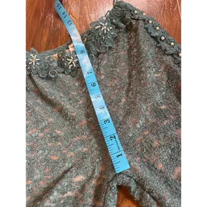 BOYS LIE Ocean Reverie x Yung Reaper Flare Pants STRETCHY Lace XS Teal GORGEOUS thumbnail 8