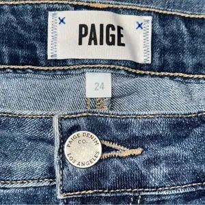 Paige Denim Women’s Size 24 Medium Blue Wash Jimmy Jimmy Cut Off Jean Shorts thumbnail 5