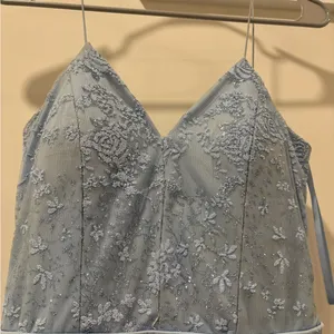 MARINA Light Blue Lace Maxi Dress bridesmaid/prom dress thumbnail 3