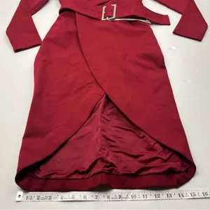 Lavish Alice Ruby Long‎ Sleeve Ponte Midi Dress Burgundy Womens US Size 6 NEW thumbnail 11