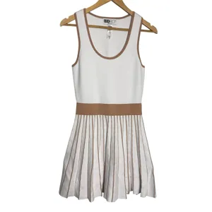 Beach Riot Solange White Almond Pleated Scoop Neck Athleisure Tennis Mini Dress thumbnail 5