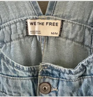 Free People Edie overall dress skirt apple blues denim adjustable NWT We The Free M thumbnail 6