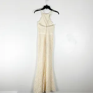 LULUS Zenith Cream Lace Hidden Back Zipper Maxi Dress Small Wedding Victorian thumbnail 2