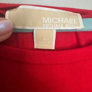 MICHAEL Michael Kors Red Layered Knit Top thumbnail 4