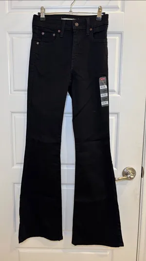 Levi’s 726 High Rise Flare Jeans Black Women’s 25x32 NWT thumbnail 1