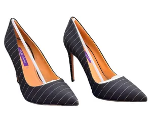 Ralph Lauren Collection Celia Pinstripe Wool Blend Pump EU 39 US 9 Business thumbnail 1