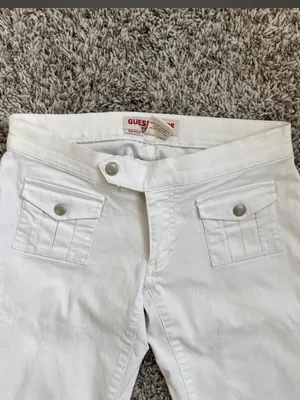 Vintage Guess White Y2K Lowrise Jeans 24 thumbnail 3