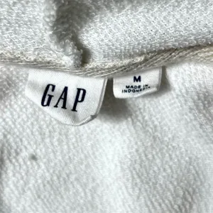 Vintage GAP Floral Embroidered Logo Full Zip Hoodie M White Blue Sweatshirt Y2K thumbnail 12