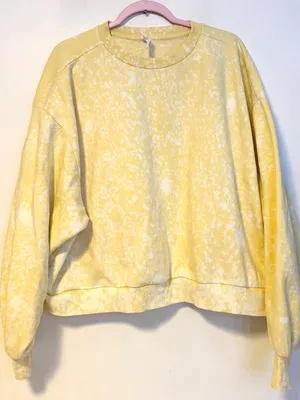 Daily Practice Oh So Good Speckled Crewneck Sweater Yellow White Womens Size 1X thumbnail 3