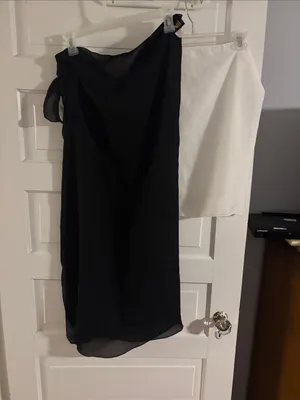 Classic Black and White Women's Skirt Sheer Cover Ups thumbnail 2
