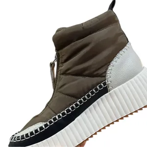 NEW Dolce Vita Devlin Quilted Sneaker Boot in Olive Green thumbnail 3