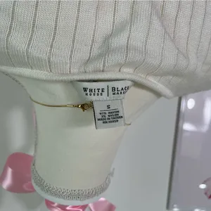 Vintage Y2K White House Black‎ Market Knit White Wrap Top 3/4 Sleeve Womens S thumbnail 6